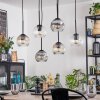 Ripoll hanging light, globe light, pendant light Amber, clear, Smoke-coloured, 6-light sources