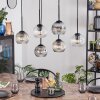Ripoll hanging light, globe light, pendant light Amber, clear, Smoke-coloured, 6-light sources