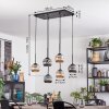 Ripoll hanging light, globe light, pendant light Amber, Smoke-coloured, 6-light sources