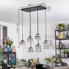 Ripoll hanging light, globe light, pendant light chrome, clear, Smoke-coloured, 6-light sources