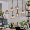 Ripoll hanging light, globe light, pendant light Amber, clear, Smoke-coloured, 6-light sources
