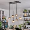 Ripoll hanging light, globe light, pendant light Amber, clear, Smoke-coloured, 6-light sources