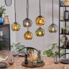 Ripoll hanging light, globe light, pendant light blue, gold, green, 6-light sources