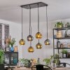Ripoll hanging light, globe light, pendant light blue, gold, green, 6-light sources