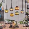 Koyoto hanging light, globe light, pendant light blue, gold, green, coppery, 6-light sources