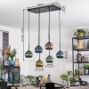 Koyoto hanging light, globe light, pendant light blue, gold, green, coppery, 6-light sources