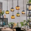 Koyoto hanging light, globe light, pendant light blue, gold, green, coppery, 6-light sources