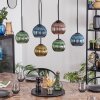 Koyoto hanging light, globe light, pendant light blue, gold, green, coppery, 6-light sources