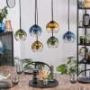 Koyoto hanging light, globe light, pendant light blue, gold, green, clear, 6-light sources