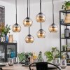 Koyoto hanging light, globe light, pendant light Amber, 6-light sources