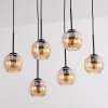 Koyoto hanging light, globe light, pendant light Amber, 6-light sources