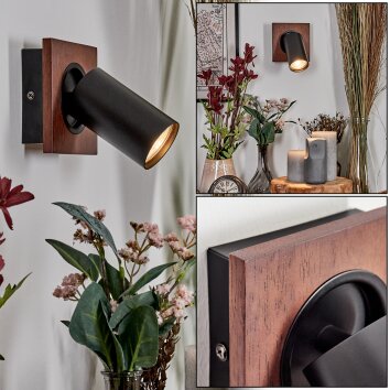 Dalan wall light, wall spotlight LED Ecru, black, 1-light source