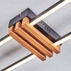 Macos ceiling light LED Wood like finish, black, 1-light source