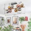 Koyoto ceiling light, globe light gold, black, 8-light sources