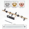 Koyoto ceiling light, globe light gold, black, 8-light sources