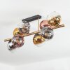 Koyoto ceiling light, globe light gold, black, 8-light sources