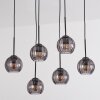 Koyoto hanging light, globe light, pendant light Smoke-coloured, 6-light sources
