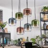 Lauden hanging light, pendant light blue, green, clear, coppery, 6-light sources
