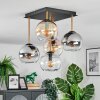 Koyoto ceiling light, globe light gold, black, 5-light sources