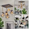Koyoto ceiling light, globe light gold, black, 5-light sources