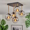 Koyoto ceiling light, globe light gold, black, 5-light sources