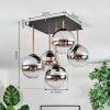 Koyoto ceiling light, globe light gold, black, 5-light sources