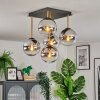 Koyoto ceiling light, globe light gold, black, 5-light sources