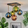 Gastor ceiling light, globe light gold, black, 5-light sources