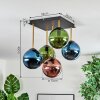 Gastor ceiling light, globe light gold, black, 5-light sources