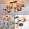 Koyoto ceiling light, globe light gold, black, 8-light sources