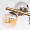Koyoto ceiling light, globe light gold, black, 8-light sources