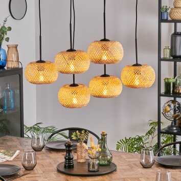 Bauro hanging light, pendant light Ecru, 6-light sources