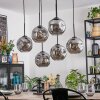 Ripoll hanging light, globe light, pendant light Smoke-coloured, 6-light sources