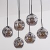 Ripoll hanging light, globe light, pendant light Smoke-coloured, 6-light sources