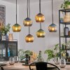 Koyoto hanging light, globe light, pendant light Smoke-coloured, 6-light sources