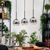 Koyoto hanging light, globe light, pendant light Ecru, black, 3-light sources