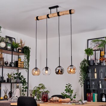 Koyoto hanging light, globe light, pendant light Ecru, black, 4-light sources