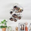 Ripoll ceiling light, globe light gold, black, 8-light sources