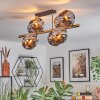 Ripoll ceiling light, globe light gold, black, 8-light sources