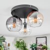 Koyoto ceiling light, globe light 30 cm Amber, clear, Smoke-coloured, 3-light sources