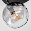 Koyoto ceiling light, globe light 30 cm Amber, clear, Smoke-coloured, 3-light sources