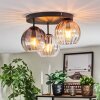 Koyoto ceiling light, globe light 30 cm Amber, clear, Smoke-coloured, 3-light sources