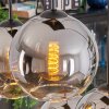 Koyoto hanging light, globe light, pendant light chrome, clear, Smoke-coloured, 6-light sources