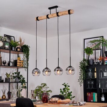 Koyoto hanging light, globe light, pendant light Ecru, black, 4-light sources