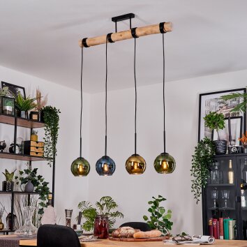 Koyoto hanging light, globe light, pendant light Ecru, black, 4-light sources