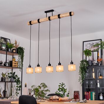Sabadim hanging light, pendant light Ecru, black, 5-light sources