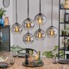 Koyoto hanging light, globe light, pendant light clear, Smoke-coloured, 6-light sources