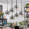 Koyoto hanging light, globe light, pendant light clear, Smoke-coloured, 6-light sources