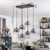 Koyoto hanging light, globe light, pendant light clear, Smoke-coloured, 6-light sources