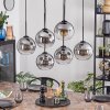 Koyoto hanging light, globe light, pendant light clear, Smoke-coloured, 6-light sources